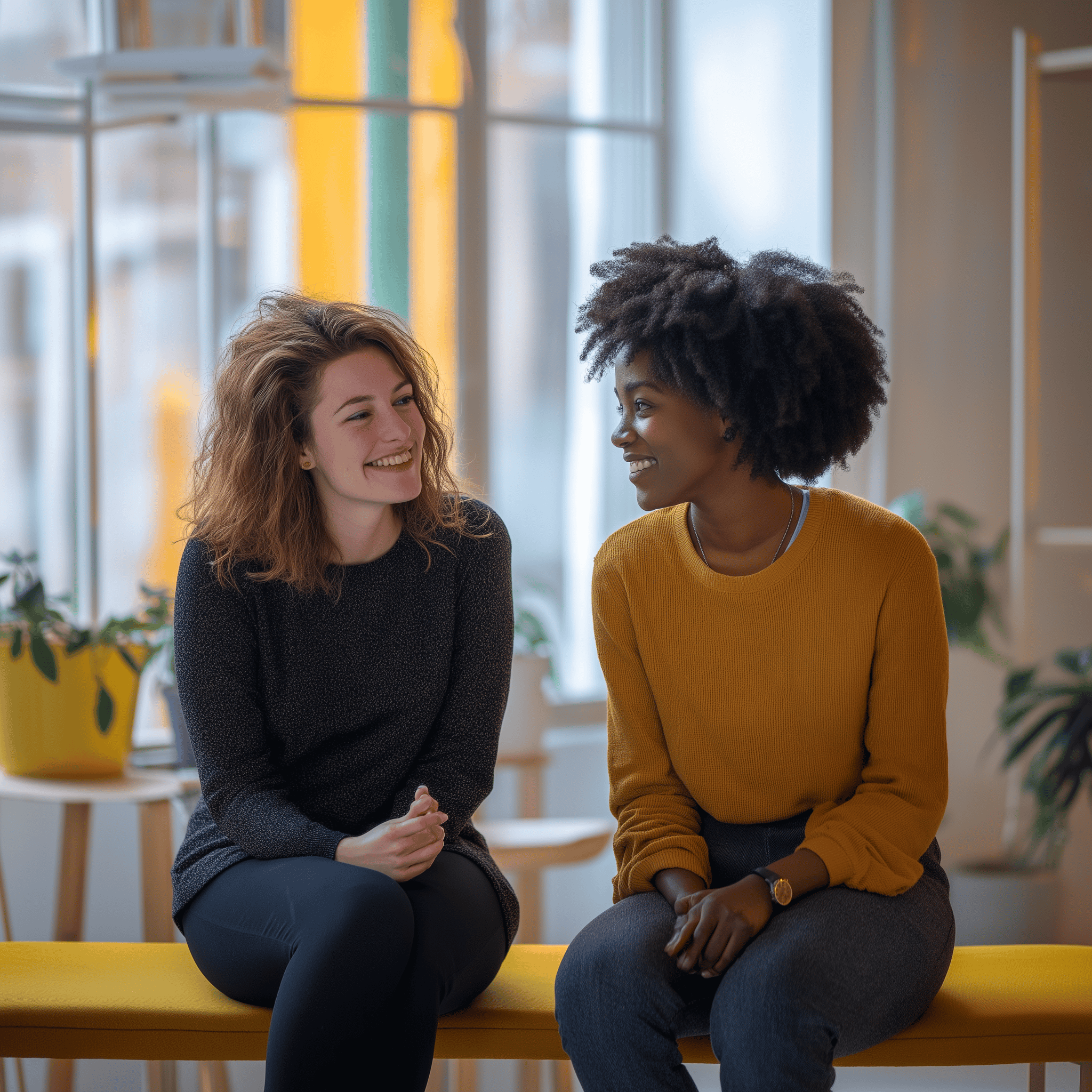 deux femmes parlent de cooptation